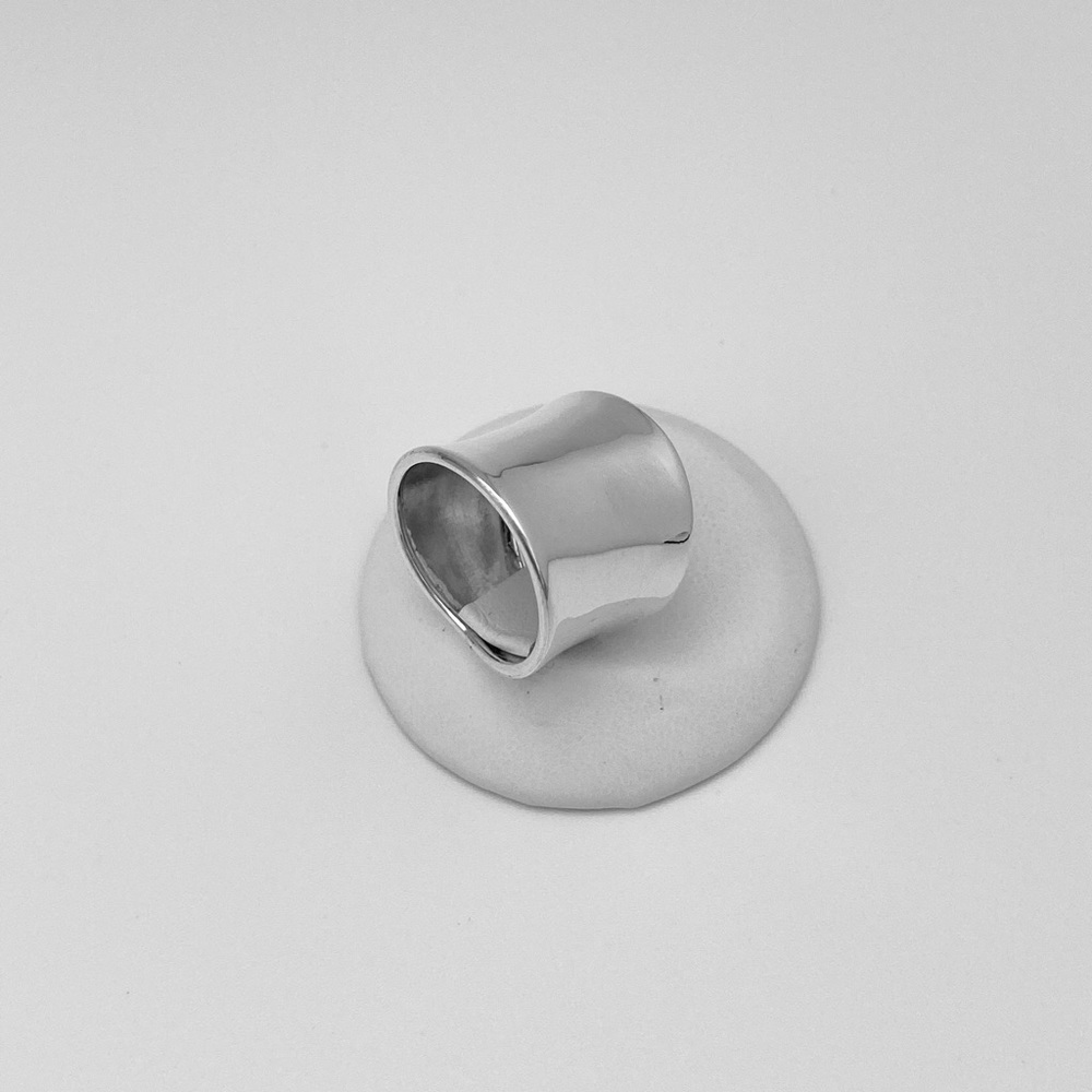 Sterling Silver Boho Cancave Ring, Statement Ring… - image 5